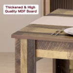 Wooden Rectangular Dining Table for 4–6 People – 63" Brown Table with 4-Leg Base - Image 7