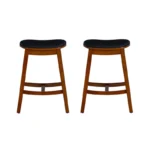 Set of 2 Brynn Upholstered Counter Height Barstools in Brown – Stylish & Sturdy Design - Image 3