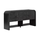 Console Table with Woven Wood Slats and Solid Wood Veneer - Image 3