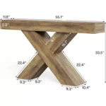 Entryway Console Table with X-Shaped Design, Narrow Wooden Console Table - Image 5