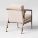 Wood Armchair Beige - Image 3