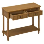 Traditional Console Table with Storage Drawers and Bottom Shelf - Image 3
