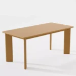 Oak Solid Wood Farmhouse Dining Table for 6 – 67" Rectangular Yellow Wood Table with 4-Leg Base - Image 6