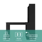 L-Shaped Standing Desk with Drawers and Open Bookshelf Computer Desk - Image 3