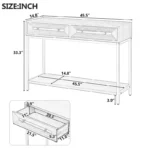 Entryway Table with Two Drawers, Retro Hallway Console Table - Image 4