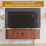 Wood Media Console Table with Storage and Sliding Doors – TV Stand for Up to 80-Inch TVs - Image 6