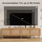 Media Console with Rattan Doors – Modern TV Stand with Cable Management - Image 2