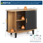 Sideboard Buffet Cabinet with Fluted Design & Sliding Doors - Image 5