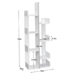 Geometric Tree Bookcase – 8-Shelf Wooden Display Bookshelf for Home & Office - Image 8