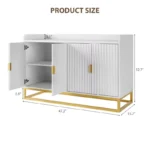 Wooden Sideboard with 4 Doors & Open Storage Shelf - Image 2