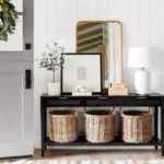 Woven Drawer Console Table for Entryway and Living Room - Image 2