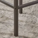 Set of 2 Lilith Acacia Wood Bar Stools with Low Back – Dark Brown Finish, Square Seat Design - Image 3