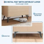 Mid-Century Modern Fluted Storage Cabinet with Metal Legs - Image 3