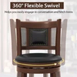 Swivel Round Counter / Bar Height Stools – Solid Rubberwood Frame - Image 4