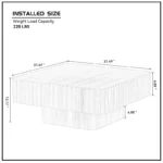 Square Wooden Coffee Table for Living Room - Image 6