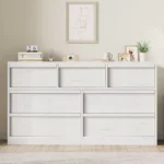 Organizer with Concave Handles – Modern 7-Drawer Hardwood Chest of Drawers