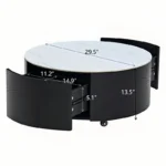 Round Coffee Table with Marble Pattern Finish - Image 2