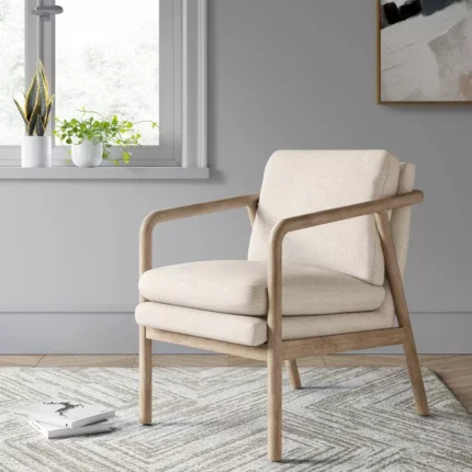 Wood Armchair Beige