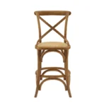 Upholstered Counter Height Barstool in Gray – Rustic Wood Frame Design - Image 5