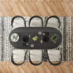 Modern Oval Dining Table for 6–8 People – 70.86" Black Wood Table with 4-Leg Base - Image 2