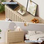 Modern Curved Wooden Chest of Drawers – Wide Storage Dresser - Image 4