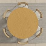 PexFix 52" Solid Wood Round Farmhouse Dining Table for 6 – Natural Yellow Wood Finish - Image 6