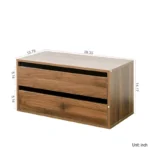 Modern Wooden Sideboard with 2 Drawers, Walnut Finish - Image 4