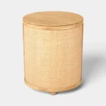 Woven Storage Accent Table with Removable Top – Multicolored Side Table - Image 5