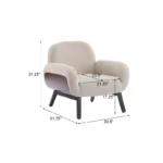 Modern Rubberwood Upholstered Armchair - Image 3