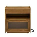Modern End Table with 2 Drawers – Wooden Side Table in Brown Finish - Image 3