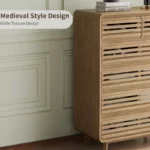 Tall Chest of 6 Drawers with Grille & Curved Design – Modern Storage Dresser - Image 4