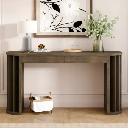 Curved Console Table with Smooth Finish