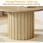 43.3" Round Kitchen Dining Table for 4 – Brown Pedestal Table with Storage-Friendly Design - Image 5