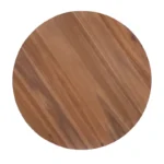 Round Acacia Wood Coffee Table with Slatted Base - Image 5