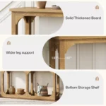 Wooden Console Table with Storage and Wood Legs - Image 2
