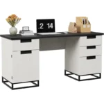 Executive Desk with File Drawer, Storage Cabinet & 3 Drawers - Image 4