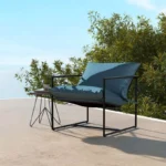 2PCS Sling Accent Chairs Metal Framed Armchairs - Image 3