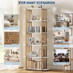 6-Tier Industrial Bookshelf – 71 Inch Tall Narrow Storage Rack with Metal Frame - Image 3