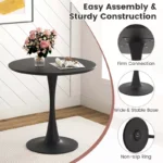 Modern Round Dining Table Set with 4 Chairs – Compact Kitchen & Small Space Dining Set - Image 7