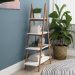 4-Tier A-Frame Ladder Bookshelf – Wooden Display Shelf for Home & Office - Image 5