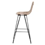 Set of 2 Metal and Fiber Bar Stools – Bar Height, Modern & Durable Design - Image 2