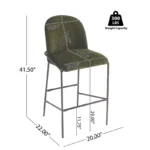 Contemporary Metal Upholstered Barstools Set of 2 – Modern & Durable Seating - Image 2