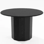 PexFix 46" Round Solid Wood Dining Table for 4 – Black Pedestal Base - Image 3