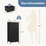 Fabric Chest of 4 Drawers – Lightweight Storage Dresser with Metal Frame - Image 5