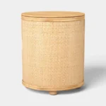 Woven Storage Accent Table with Removable Top – Multicolored Side Table - Image 2
