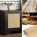 Rattan TV Stand for TVs Up to 70 Inches – Wooden Media Console - Image 4