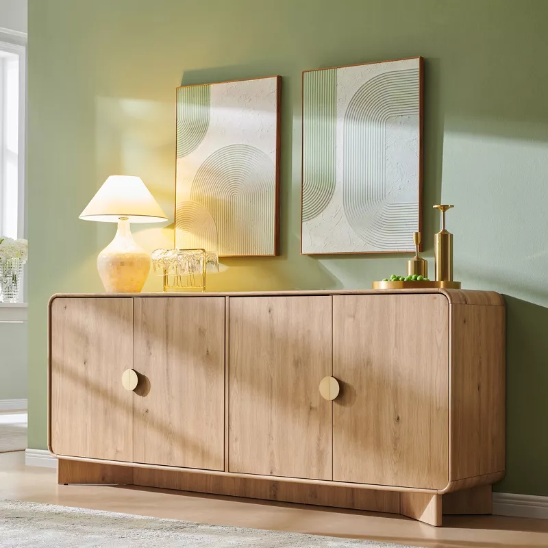 GUEST_4f12a33d-1ea8-46fe-b7dc-7aca53573956 Media Console with Adjustable Shelves & Large Storage – Wooden TV Stand with Doors - Image 1