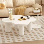 Round Nesting Coffee Table with Cylindrical Leg Design - Image 6