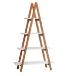 4-Tier A-Frame Ladder Bookshelf – Wooden Display Shelf for Home & Office - Image 4