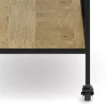 Serving Station with Glass Racks – Mango Wood & Iron Bar Cart on Wheels - Image 3